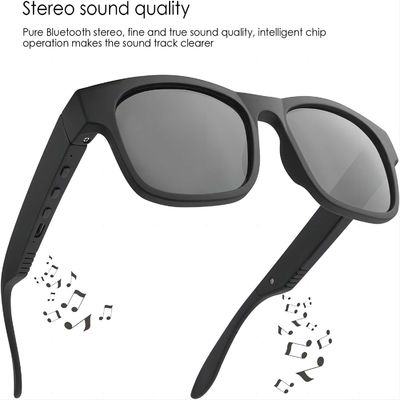 Объектив открытого регулятора звука солнечных очков Bluetooth наушников уха черного анти- УЛЬТРАФИОЛЕТОВЫЙ