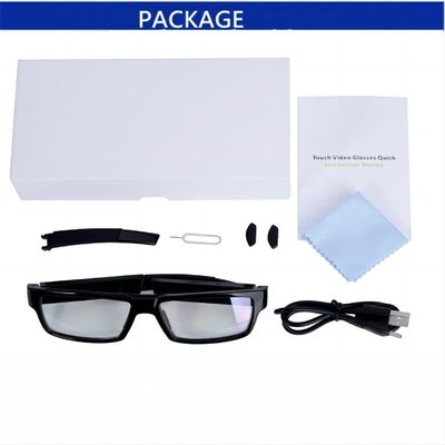 Спрятанное безопасностью управление касания карты памяти 32G камеры Sunglasses1080P встроенное