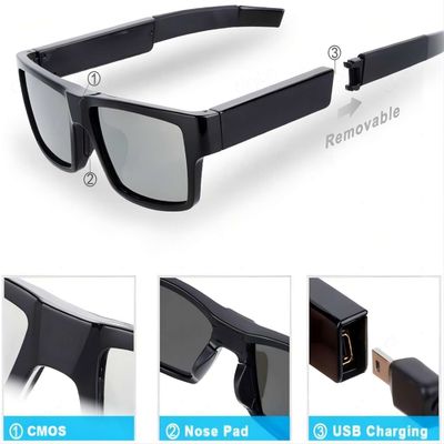 Sunglcasses спрятанное G2-64G с углом 80° записывая пригодную для носки видеокамеру тела