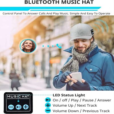 Шляпа со шляпы bluetooth диктора Bluetooth крышкой телефона диктора регулируемой беспроводной умной для на открытом воздухе спорта