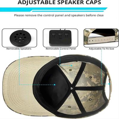 Звук бейсбольной кепки Bluetooth HiFi с 24 часами музыки наслаждается временем для альпинизма, спорт марафона, гольфа