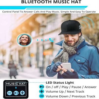 Беспроводная шляпа диктора bluetooth, Washable+ регулируемые с HIFI звуком для спорта спорта бейсбола, etc катания на коньках на открытом воздухе