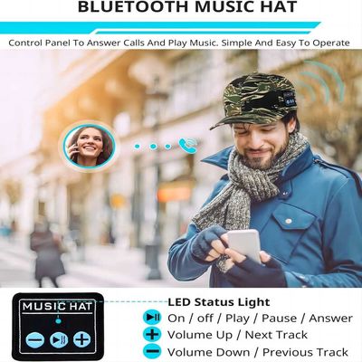 Бейсбольная кепка Bluetooth с наушниками, встроенным микрофоном и стерео динамиками, шляпой музыки USB перезаряжаемые для женщин людей