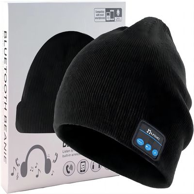 Beanie Bluetooth, двойная ватка выровнянная с радиотелеграфом Bluetooth 5,1 теплым вяжет шляпу Bluetooth Beanie