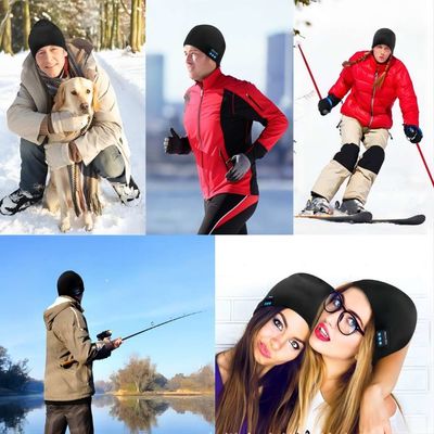 Beanie Bluetooth, двойная ватка выровнянная с радиотелеграфом Bluetooth 5,1 теплым вяжет шляпу Bluetooth Beanie