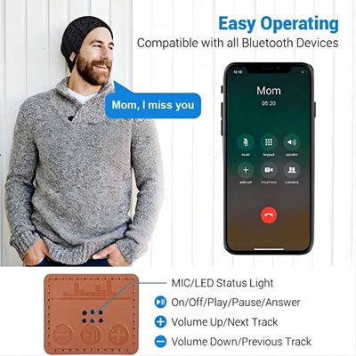 Многофункциональные телефонные звонки камеры B5 шляпы Beanie Bluetooth хэндс-фри/музыка/тепло/запись для звероловства зимы, бежать