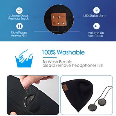 регулируемая шляпа Bluetooth Beanie музыки 3in1 легкая для того чтобы спарить со смартфоном