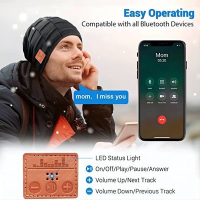 Насладитесь музыкой держите теплую шляпу Beanie Bluetooth для управлять взбираясь Skinng