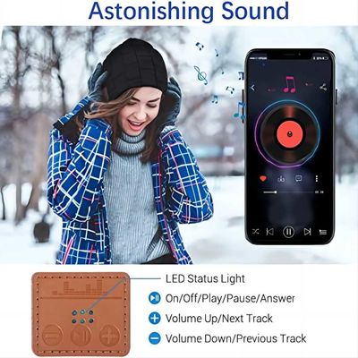 Шляпа музыки Beanie Viview со шляпой bluetooth диктора bluetooth регулируемой для спорт катания на лыжах зимы на открытом воздухе, звероловства