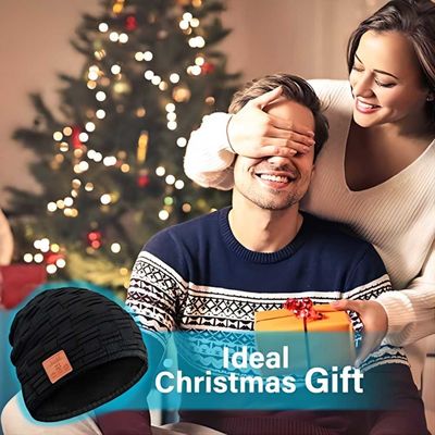 Черная шляпа диктора Bluetooth шляпы Beanie Bluetooth беспроводная с музыкой насладиться как запасать подарки Stuffers для семьи