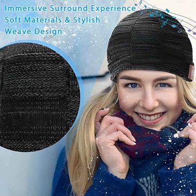 Черная шляпа диктора Bluetooth шляпы Beanie Bluetooth беспроводная с музыкой насладиться как запасать подарки Stuffers для семьи