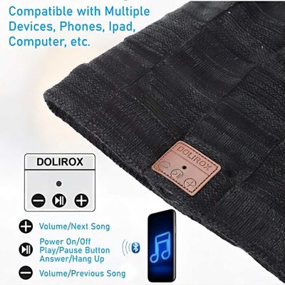 Черная шляпа диктора Bluetooth шляпы Beanie Bluetooth беспроводная с музыкой насладиться как запасать подарки Stuffers для семьи