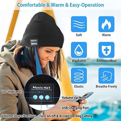 Шляпа Beanie Viview Bluetooth, наслаждается телефоном music&amp; хэндс-фри говоря, запасающ подарки Stuffers для спорт марафона, располагаясь лагерем