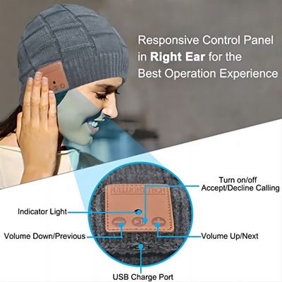 Беспроводная шляпа Rechargable 250mah Beanie Bluetooth с callings телефона времени музыки 16hours