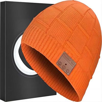 Звонки музыки оранжевого шлемофона шляпы Beanie Bluetooth беспроводного слушая хэндс-фри