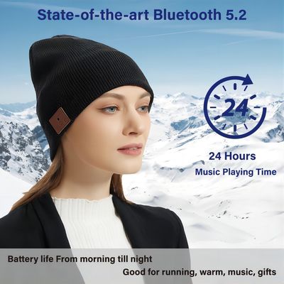 Зима шляпы музыки наушников шляпы Beanie Bluetooth женщин людей вяжет крышку