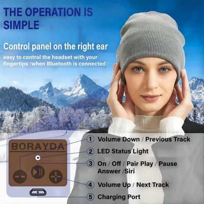 Шляпа Beanie радиотелеграфа Bluetooth вяжет шляпу музыки для задействовать, фигурное катание,