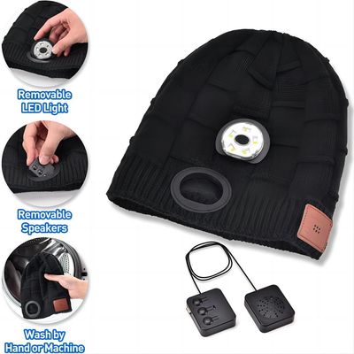 Ночь ночи идя Jogging воспроизведение музыки лампы СИД шляпы Beanie Bluetooth