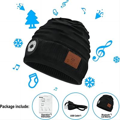 Шляпа Beanie Bluetooth перезаряжаемые батареи с Headlamp СИД для взбираясь велосипед задействовать