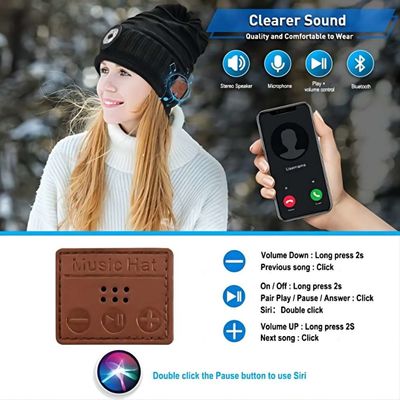 Шляпа Beanie Bluetooth перезаряжаемые батареи с Headlamp СИД для взбираясь велосипед задействовать