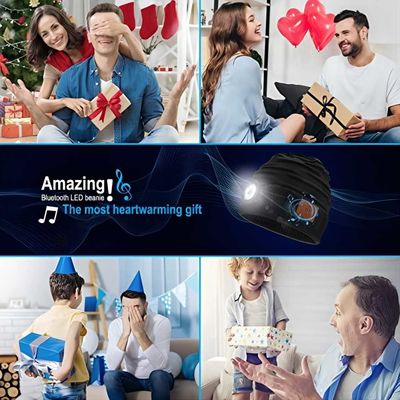 Шляпа Beanie Bluetooth перезаряжаемые батареи с Headlamp СИД для взбираясь велосипед задействовать