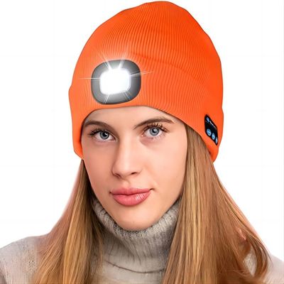 Unisex шляпа Headlamp с наушниками света Bluetooth беспроводными для папы людей