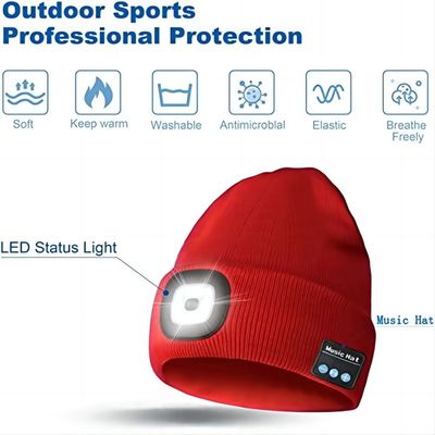 Unisex шляпа Headlamp с наушниками света Bluetooth беспроводными для папы людей