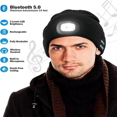 Ответы телефона музыки шляпы наушников Bluetooth электрофонаря для деятельности ночи