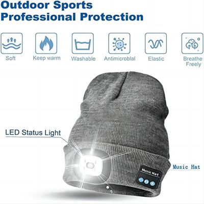 Отделяемая шляпа Beanie СИД Bluetooth с передним светом для рыбной ловли ночи