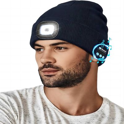 Ночь зимы работая беспроводная шляпа наушников Bluetooth с регулируемым светом СИД 3