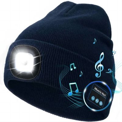 Ночь зимы работая беспроводная шляпа наушников Bluetooth с регулируемым светом СИД 3