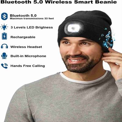 Беспроводная шляпа наушников Bluetooth наушников с подарками рождества светов