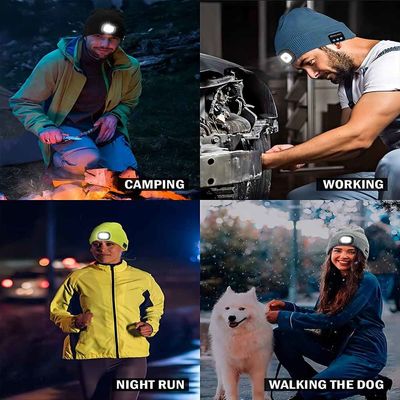 Шляпа наушников Bluetooth беспроводная со светлым велосипедом ночи Beanie Bluetooth